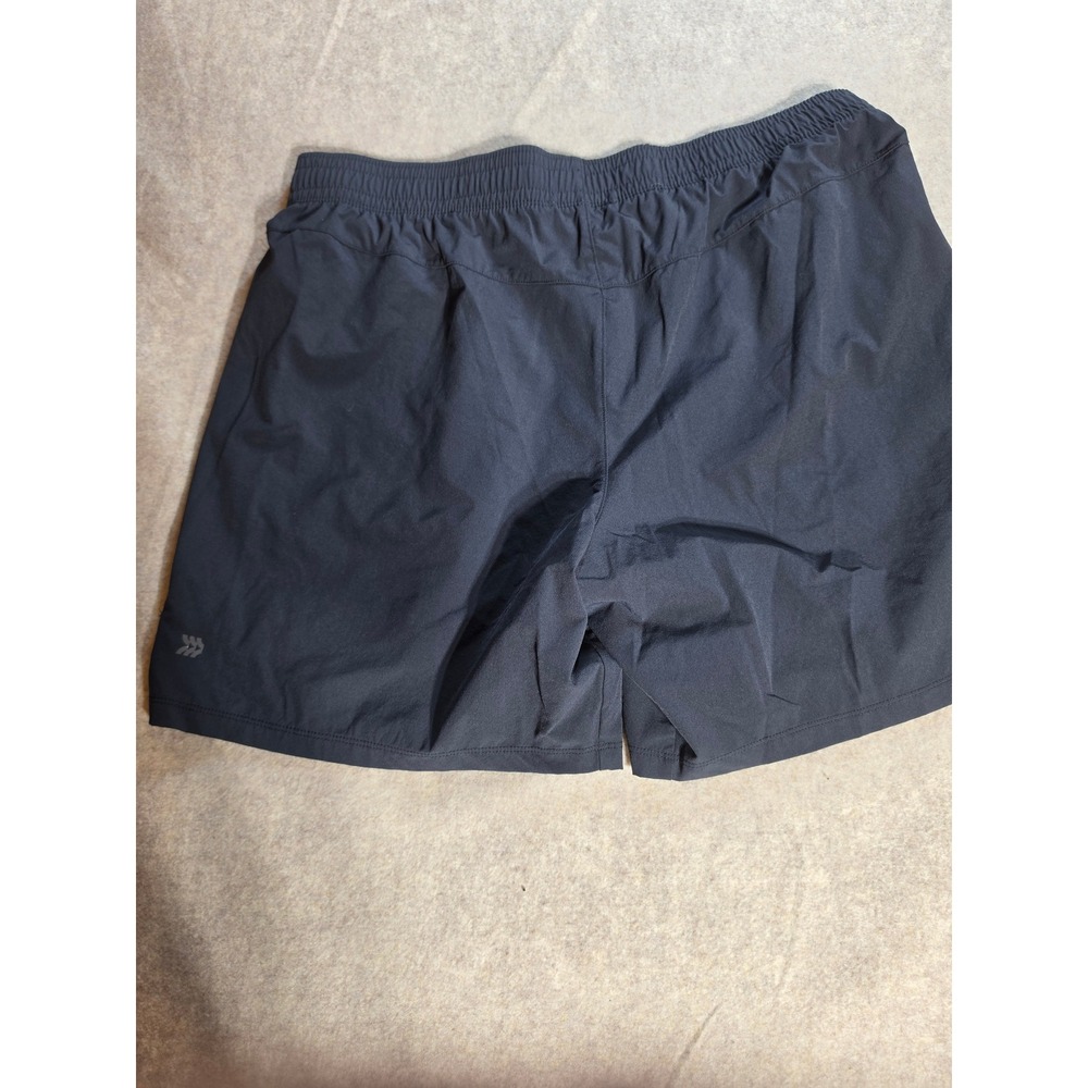 All in Motion Mens L Black Athletic Running Shorts 7 Inseam Zipper Pockets